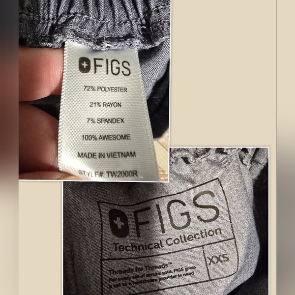 FIGS Yola Skinny Fit Straight Leg Scrubs Pants Heather Blue Size XXS or 00 or 0 - Picture 11 of 12